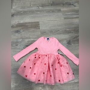 Old Navy Pink Dress with Red Heart Accents